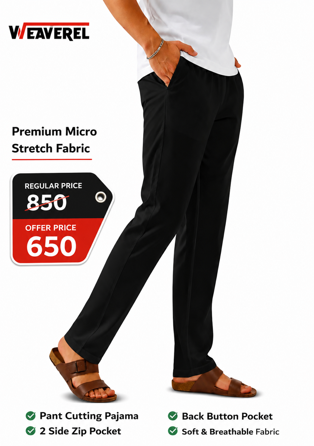 zz Premium Micro Stretch Fabric Pant Cutting Pajama -W-001